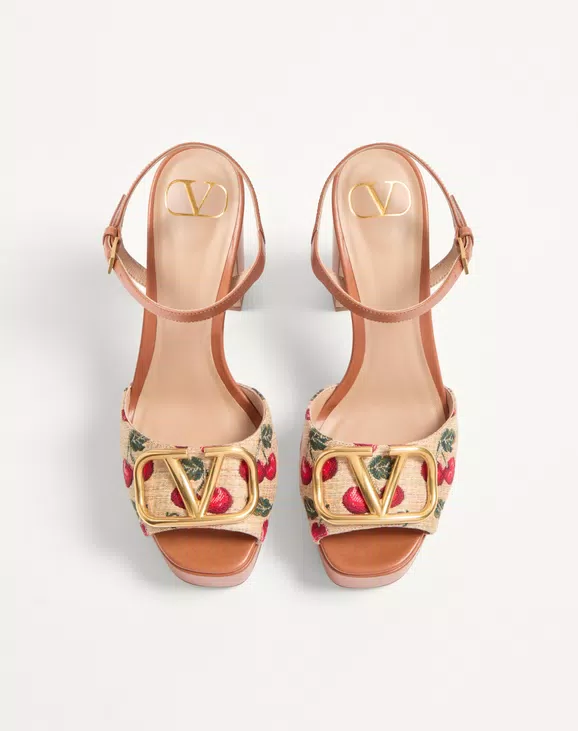 Valentino Vlogo Signature Cherryfic Platform Sandal 115Mm - Image 5